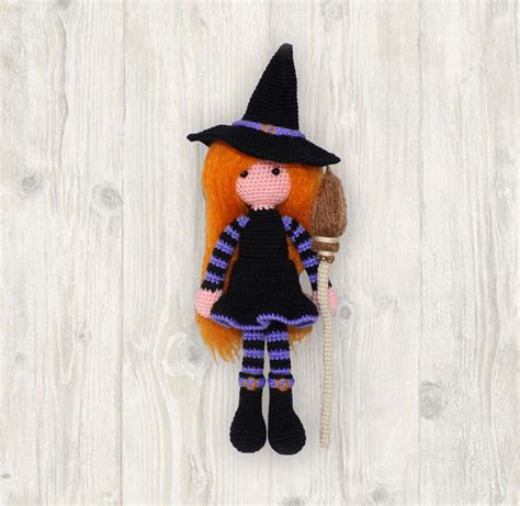 Add some Halloween charm to your home with a crochet witch doll